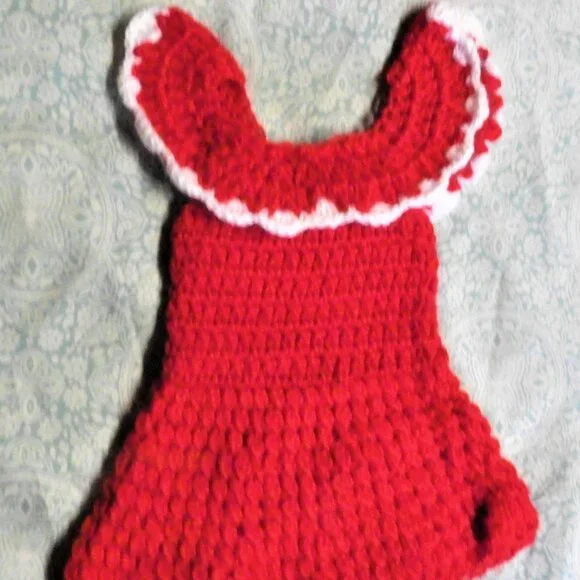 Newborn Christmas Baby Photo Prop - Dress and Headband - Picture 2 of 3